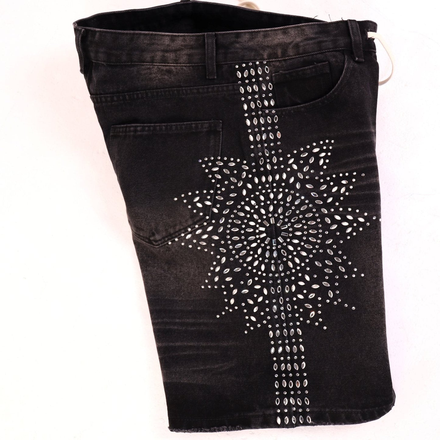VALE SPORTS DIVISION Rhinestone Starburst Denim Shorts — back