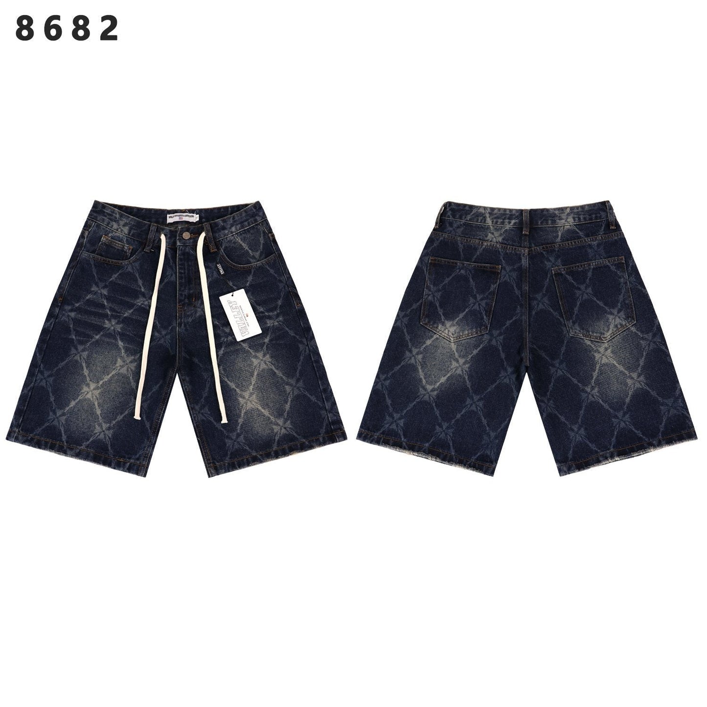 VALLEY Distressed Drawstring Shorts — front