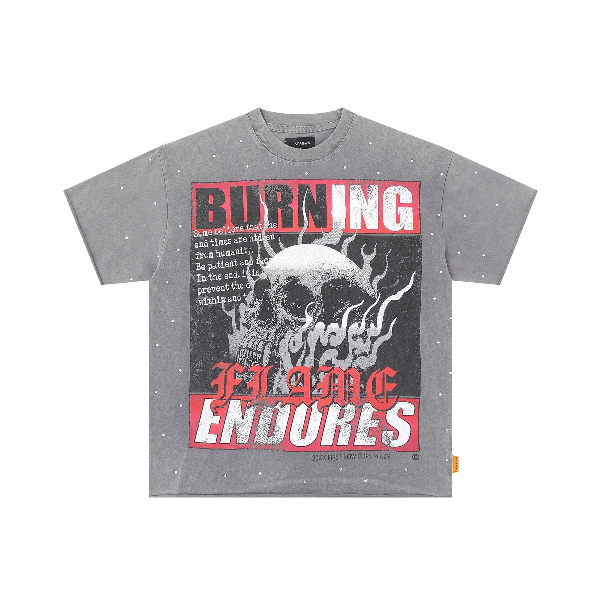 FIRST ROW Burning Flames Cropped Graphic T-Shirt — hero