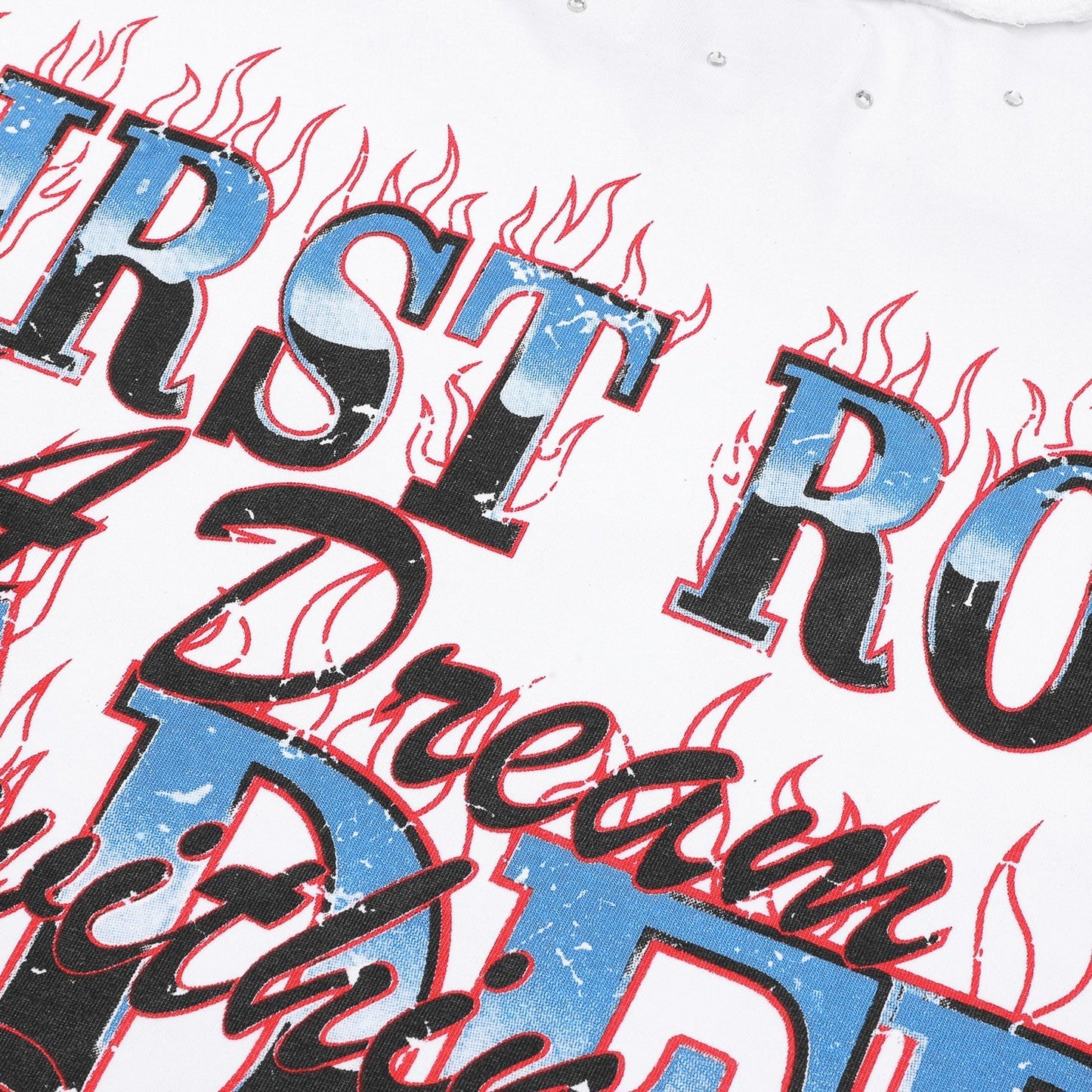 FIRST ROW Lost Utopia Burning Flame T-Shirt — detail