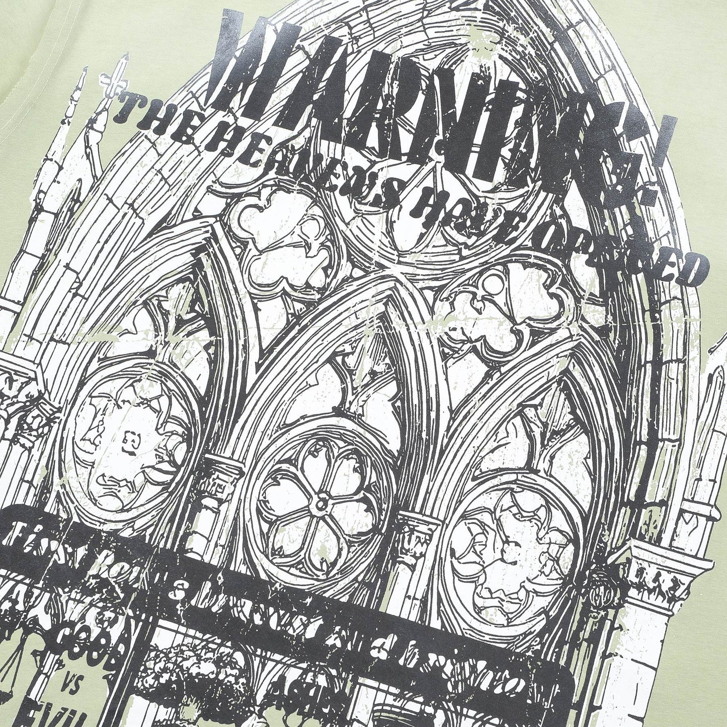 FIRST ROW Breaking News Warning From Heaven Cropped T-Shirt — detail