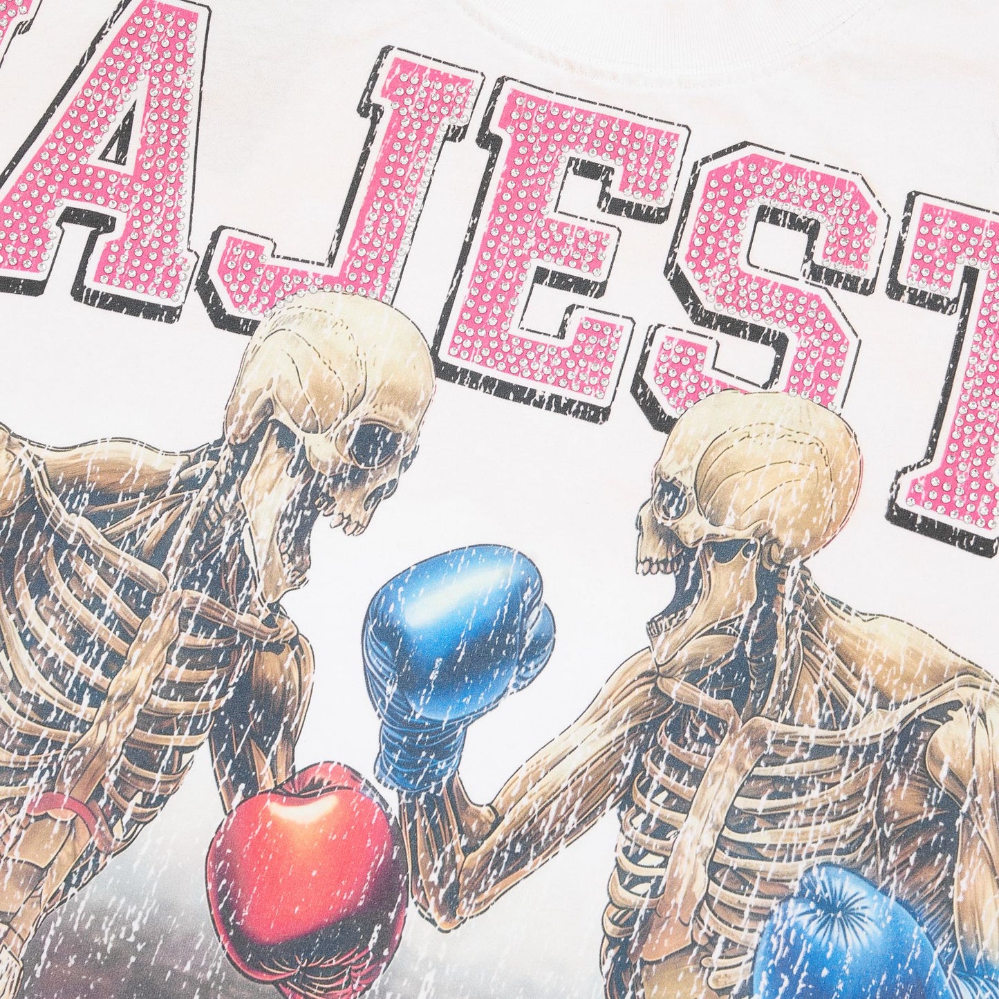 MAJESTIK Skeleton Boxing Graphic T-Shirt — detail