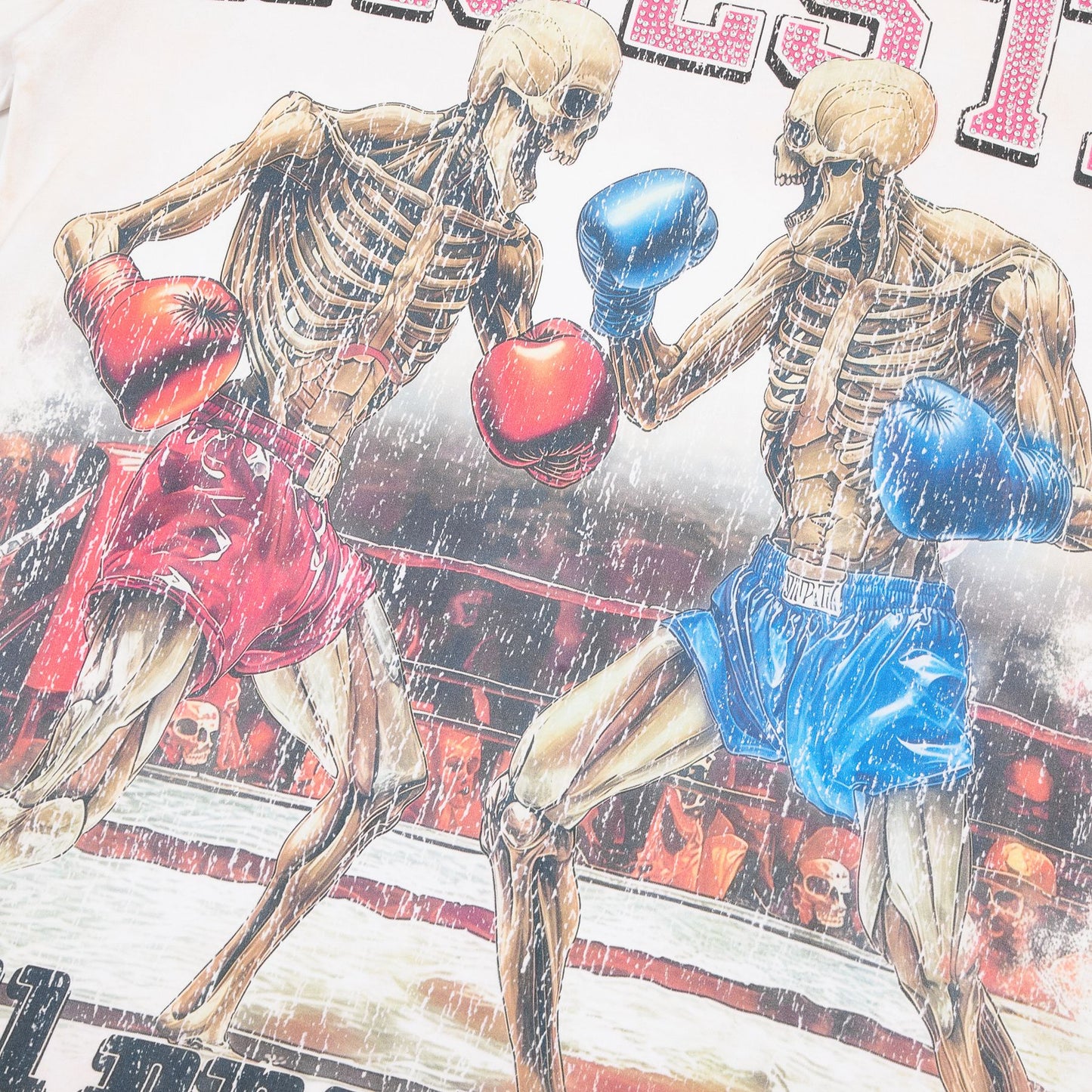 MAJESTIK Skeleton Boxing Graphic T-Shirt — detail