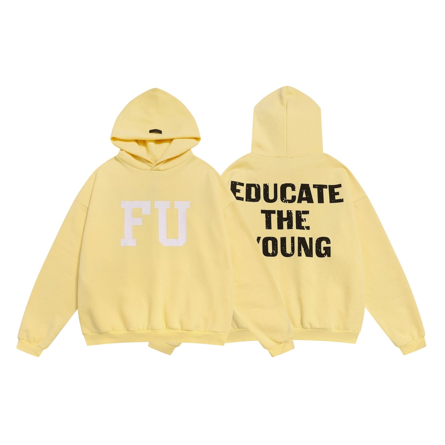 FOG Educate the Young Pale Yellow Hoodie — hero