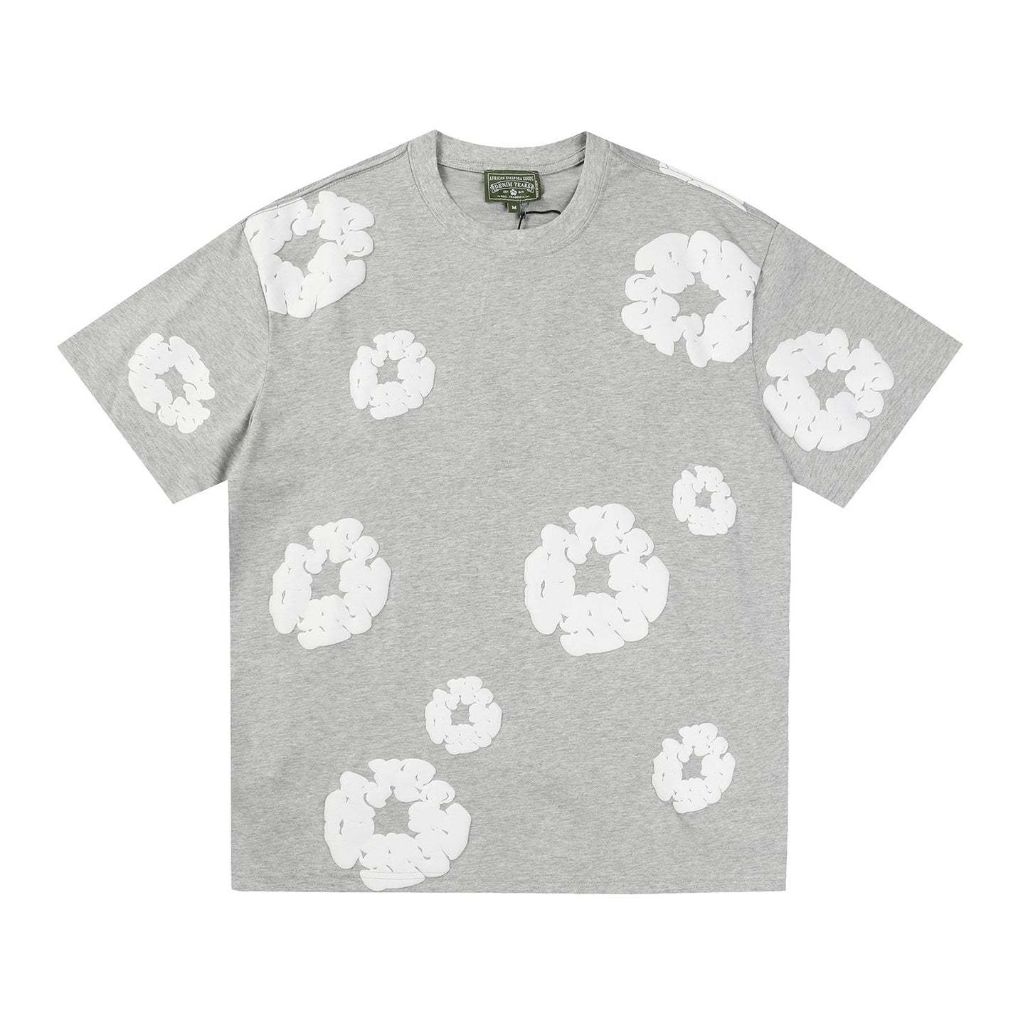 DENIM TEARS All-Over White Flower Print T-Shirt — front