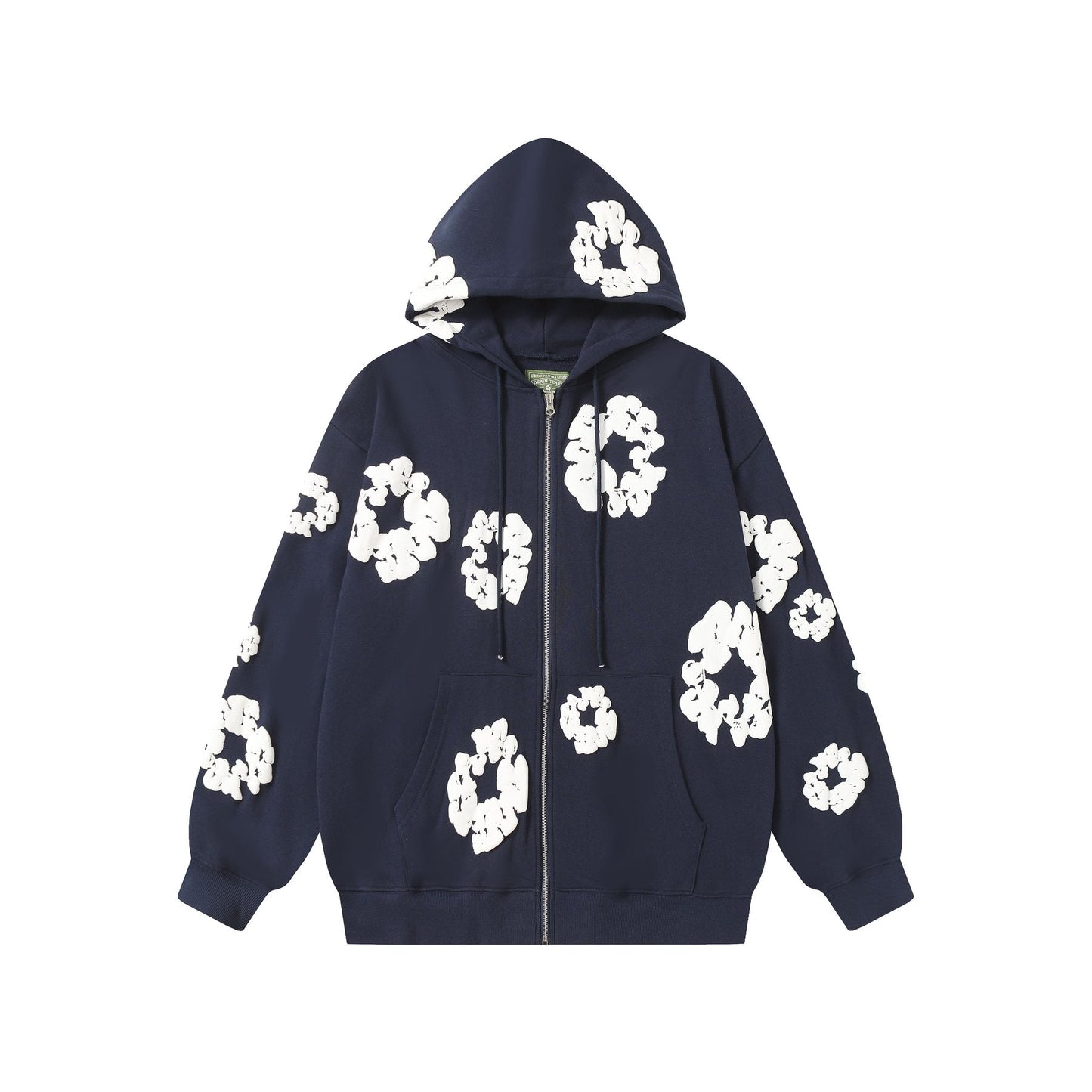 DENIM TEARS Floral Zip Hoodie — front