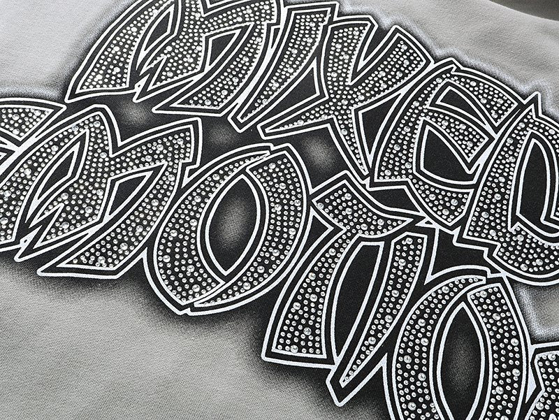 MIXED EMOTION Skateboard Graphic Zip Hoodie - Gray — detail