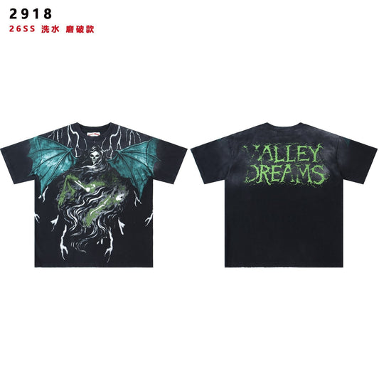 Valley Dreams Gothic Bat Skull Graphic T-Shirt — hero