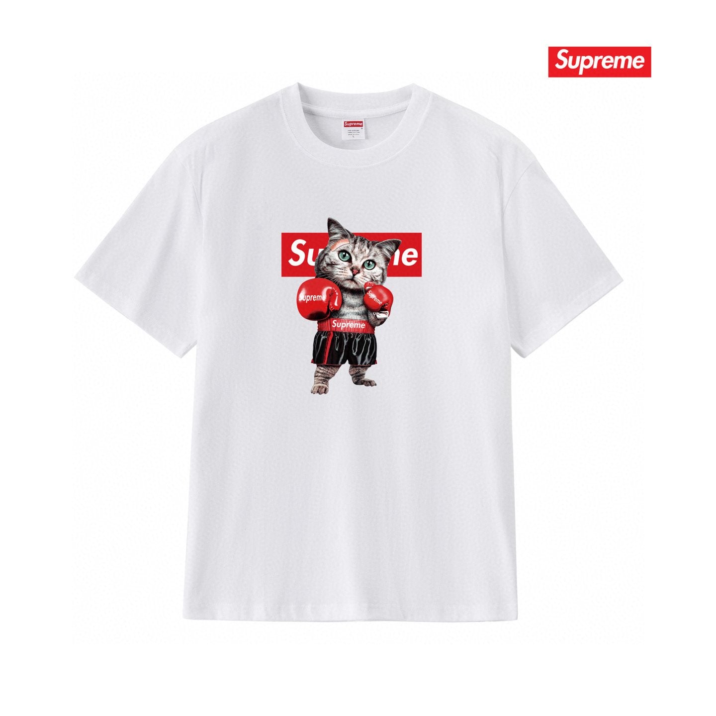 Supreme Boxing Cat Graphic T-Shirt — front