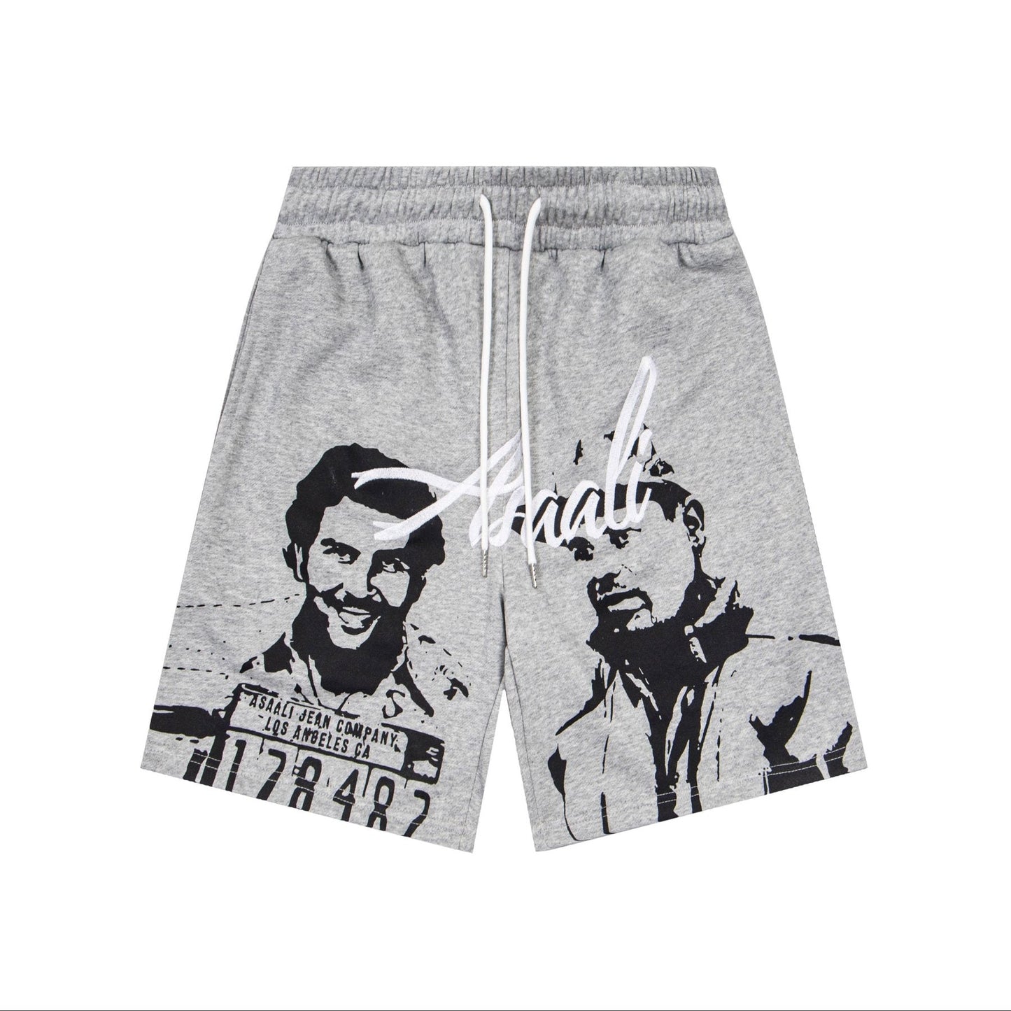 ASAALL Portrait Graphic Drawstring Shorts — front