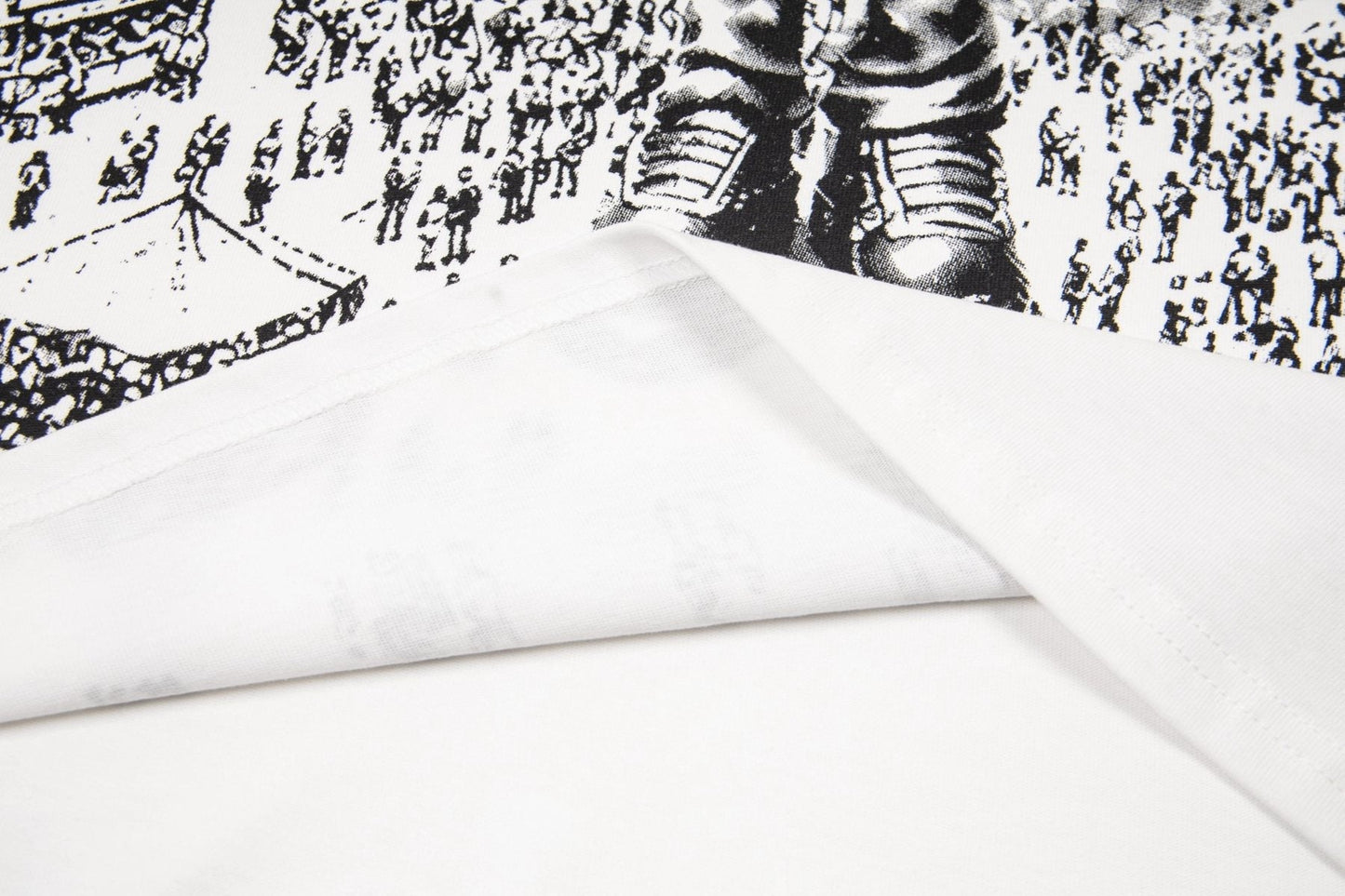 ASAALL White Black Front Graphic T-Shirt — detail
