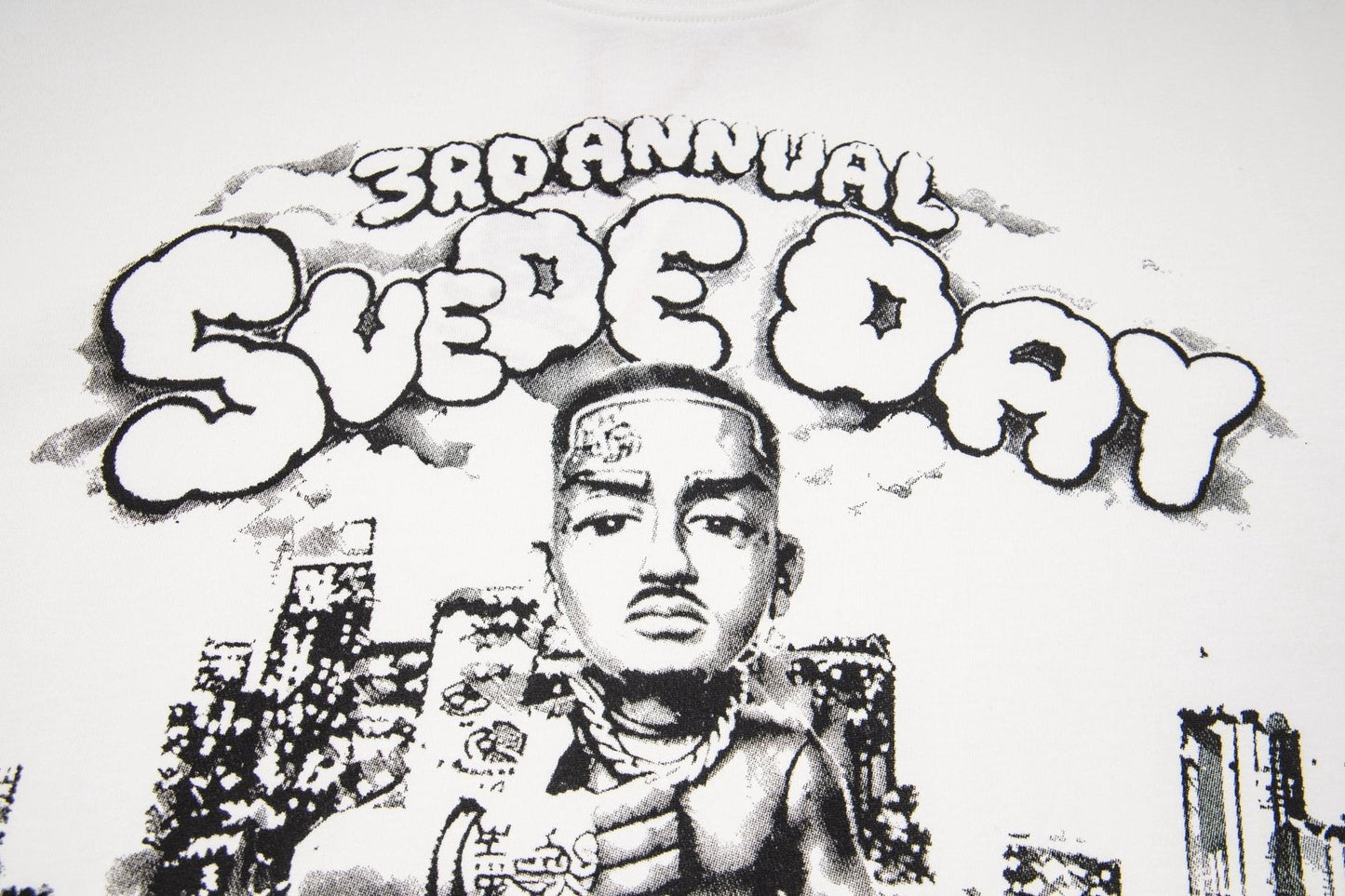 ASAALL White Black Front Graphic T-Shirt — detail