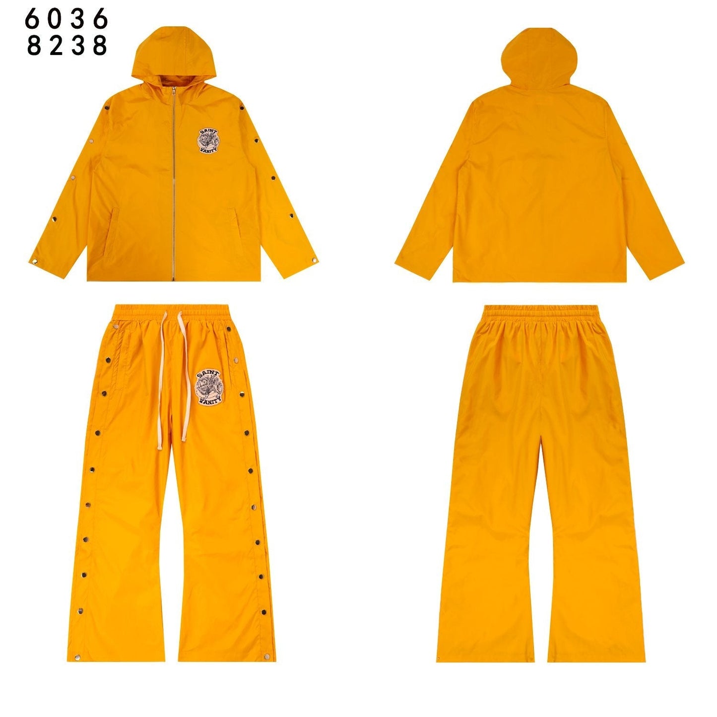 SAINT Vanity Patch Hooded Jacket & Snap-Pant Matching Set — front
