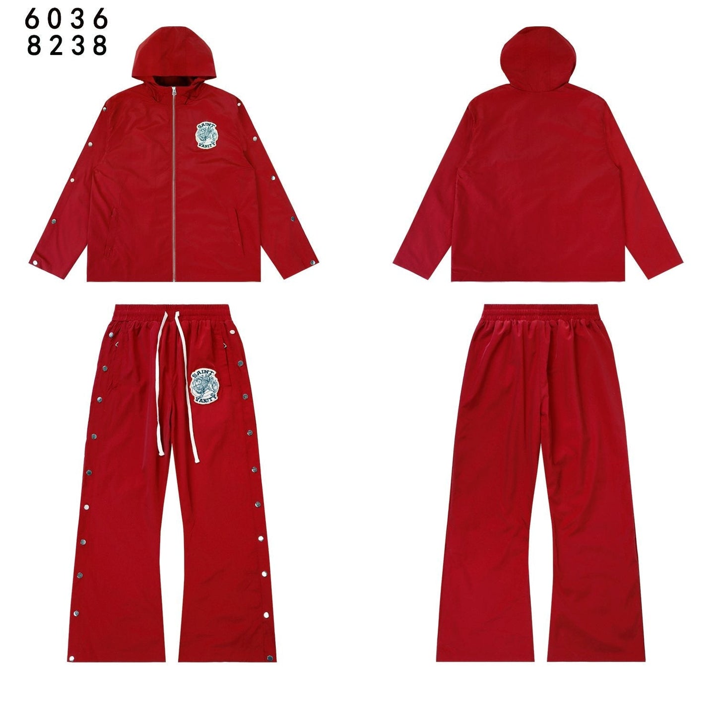 SAINT Vanity Patch Hooded Jacket & Snap-Pant Matching Set — front