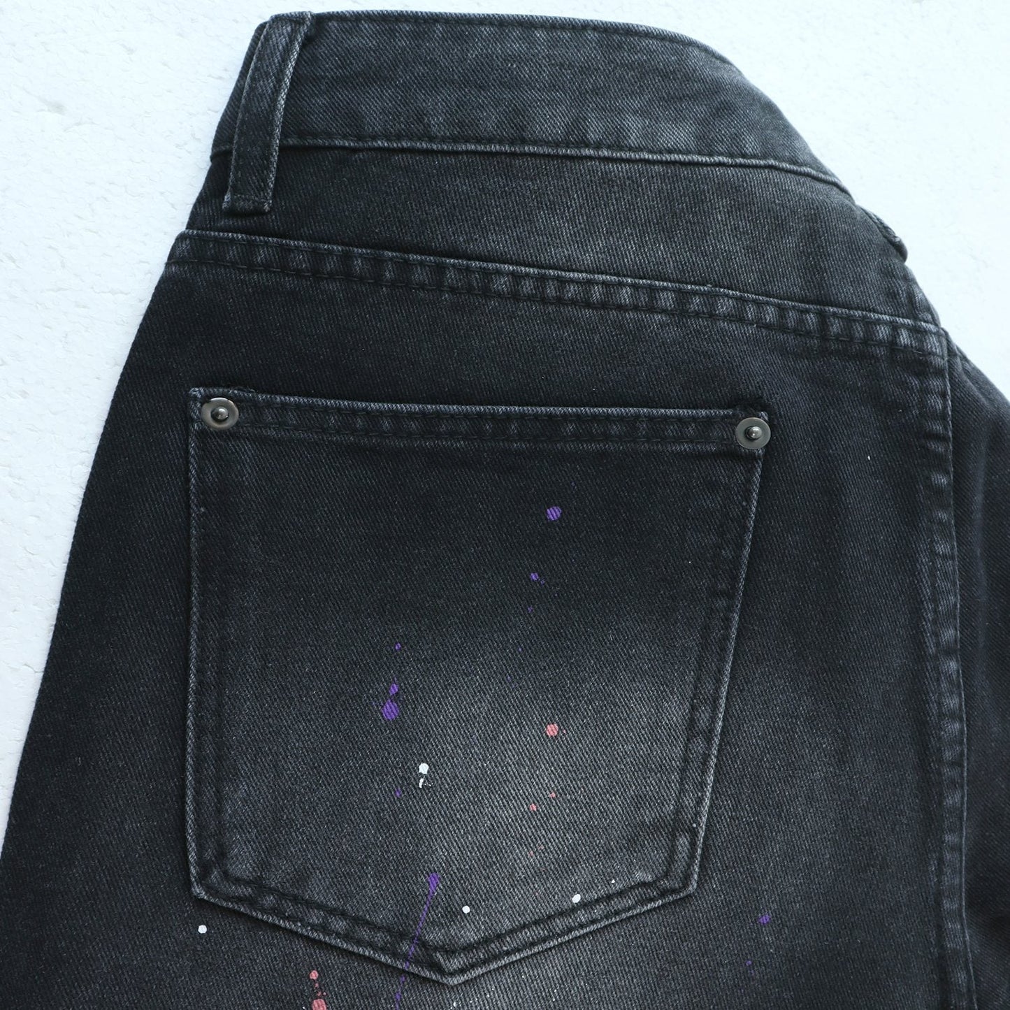 Valley Dreams Lives Forever Paint-Splatter Jeans — detail