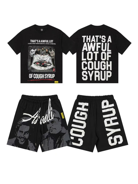 THAT'S A AWFUL LOT OF COUGH SYRUP Photo Graphic Short-Sleeve Set — front