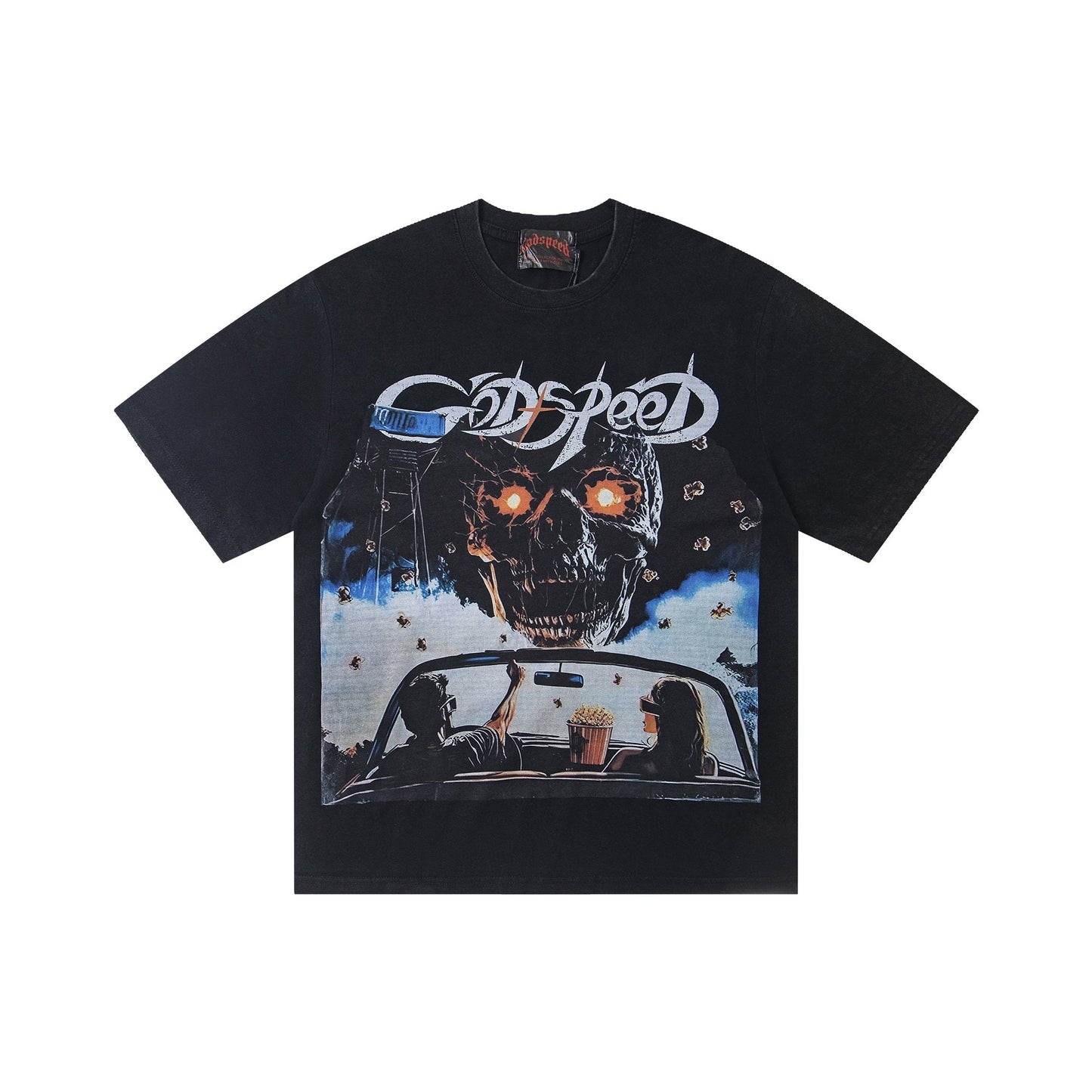 Godspeed Skull & Car Graphic Short-Sleeve T-Shirt — hero