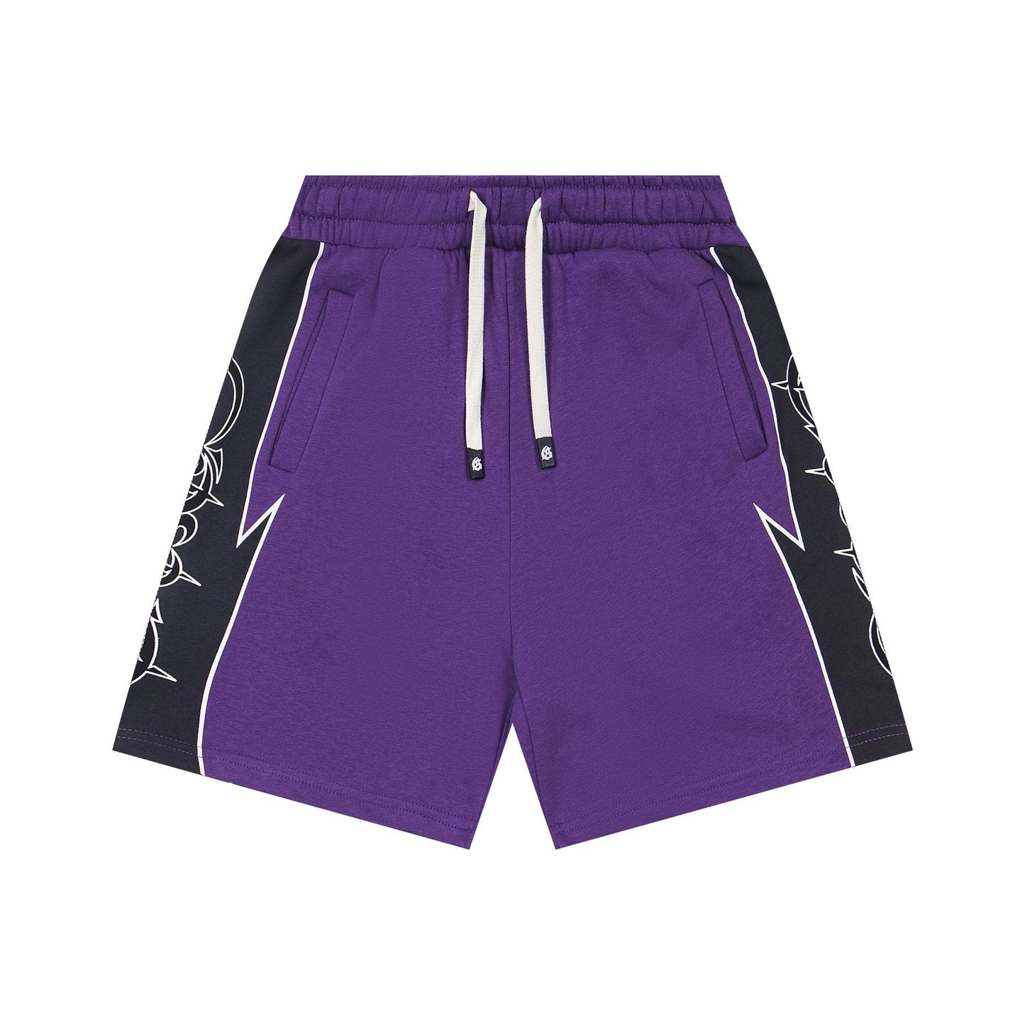 Godspeed Printed Side-Panel Drawstring Shorts — front