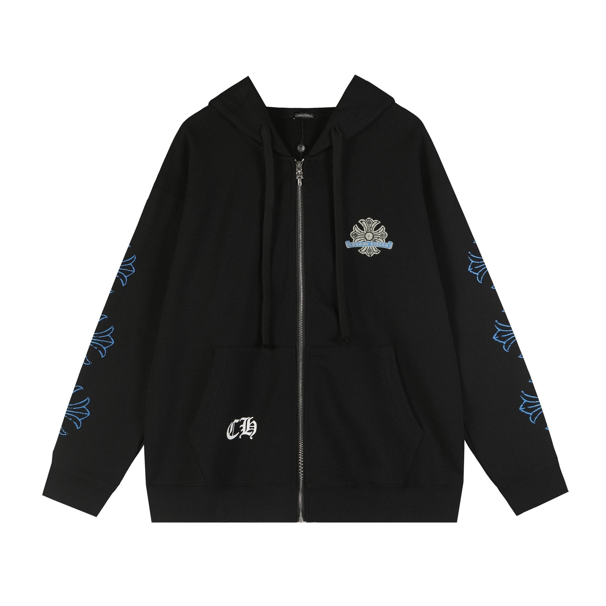 Chrome Hearts Blue Sanskrit Cross Zip Hoodie — hero