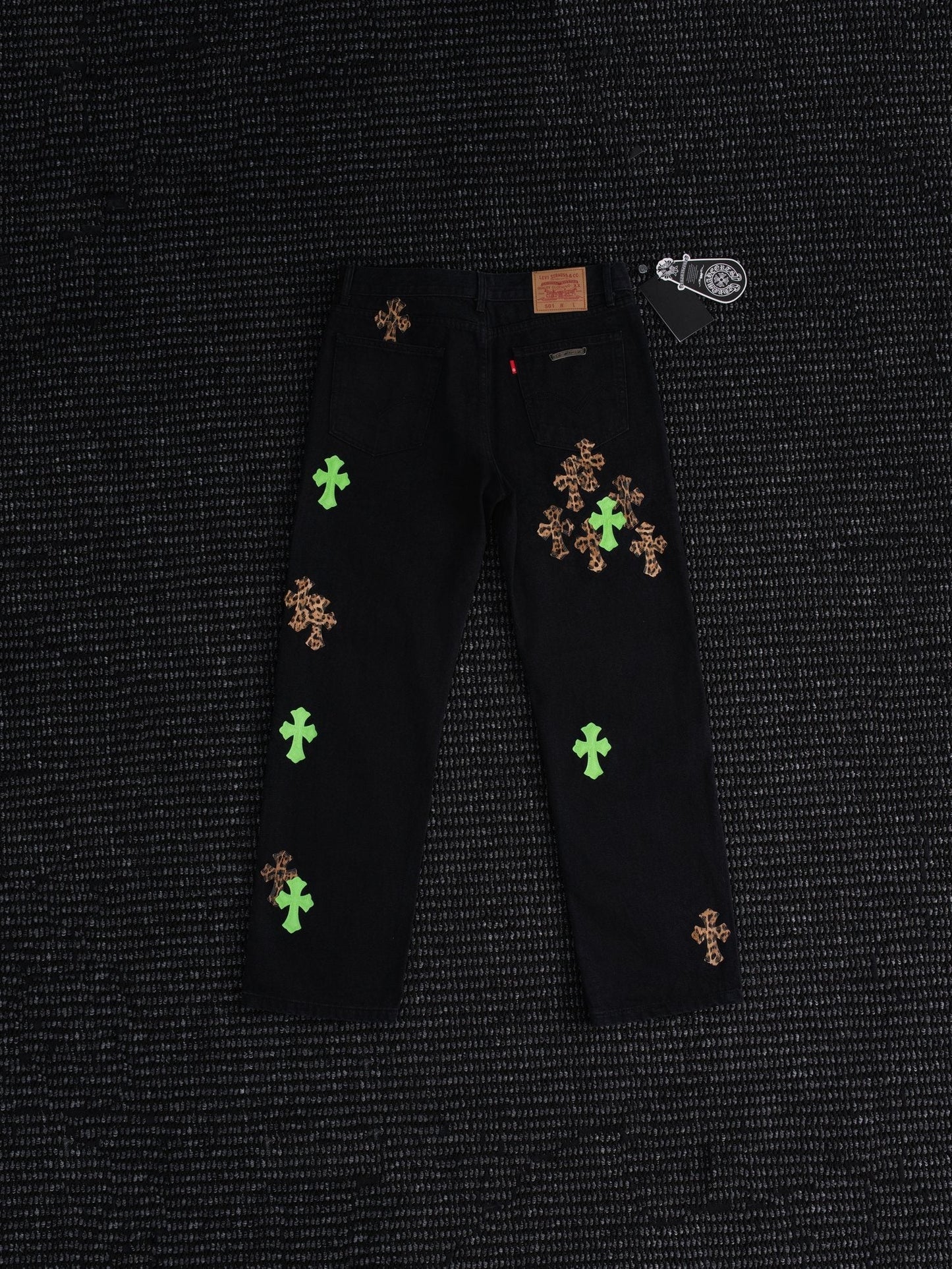 Chrome Hearts Leopard Cross Graphic Denim Pants — hero