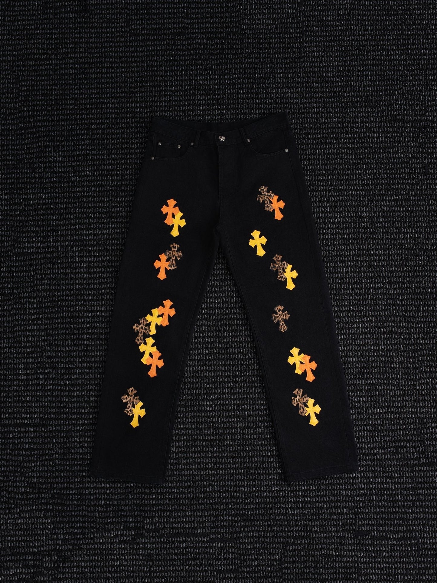Chrome Hearts Cross Graphic Black Jeans — hero