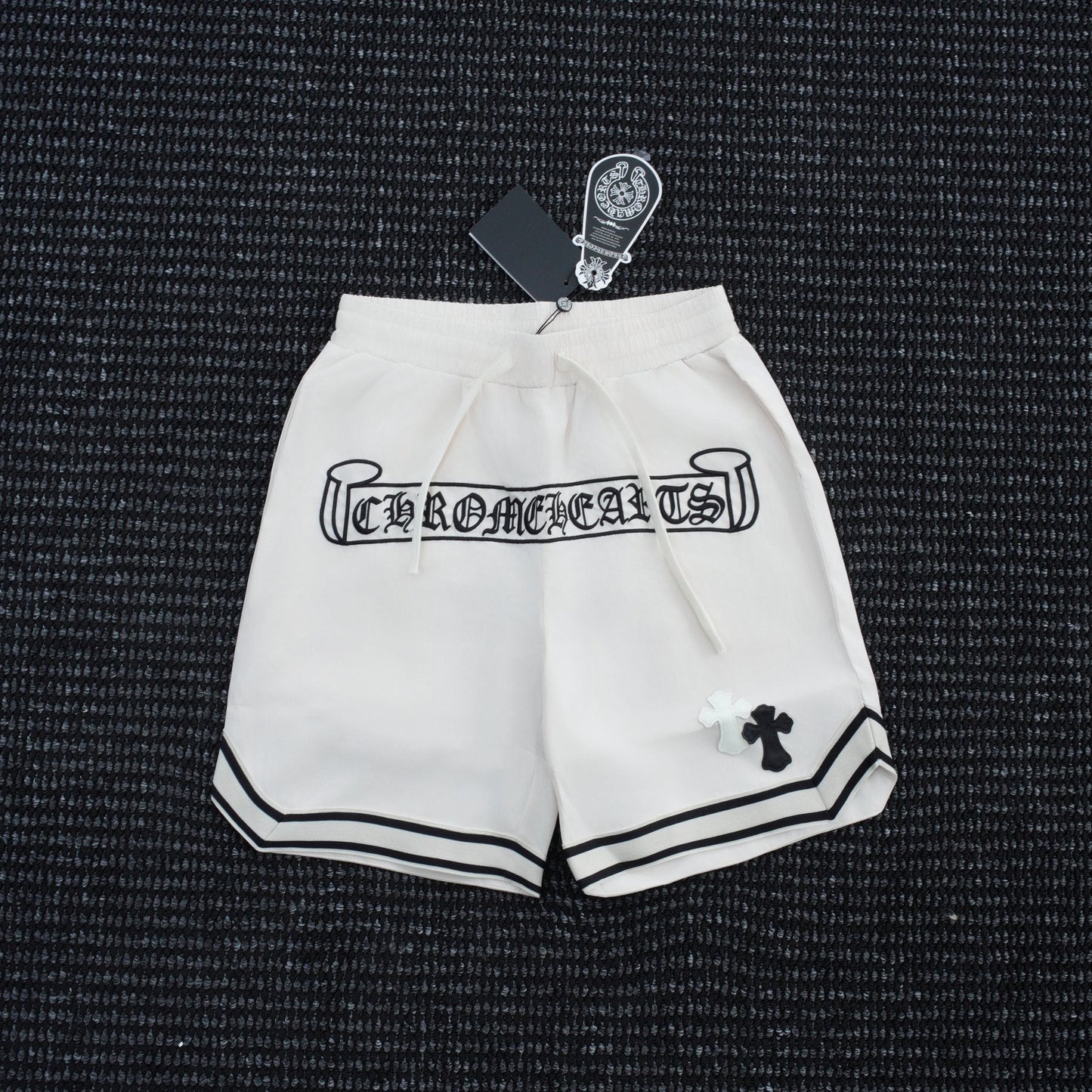 Chrome Hearts Cross Graphic Drawstring Shorts — front