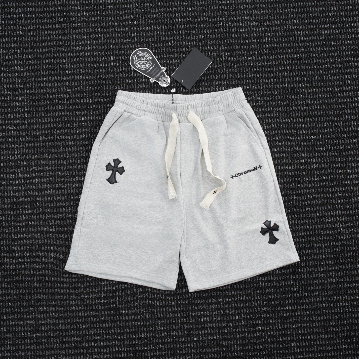 Chrome Hearts Cross Patch Drawstring Shorts — hero