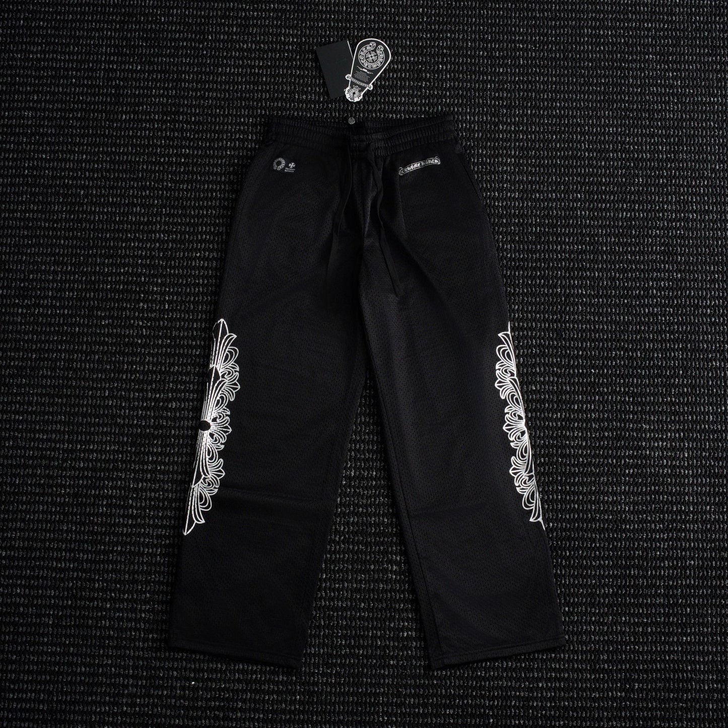 Chrome Hearts Sanskrit Cross Graphic Wide-Leg Pants — front
