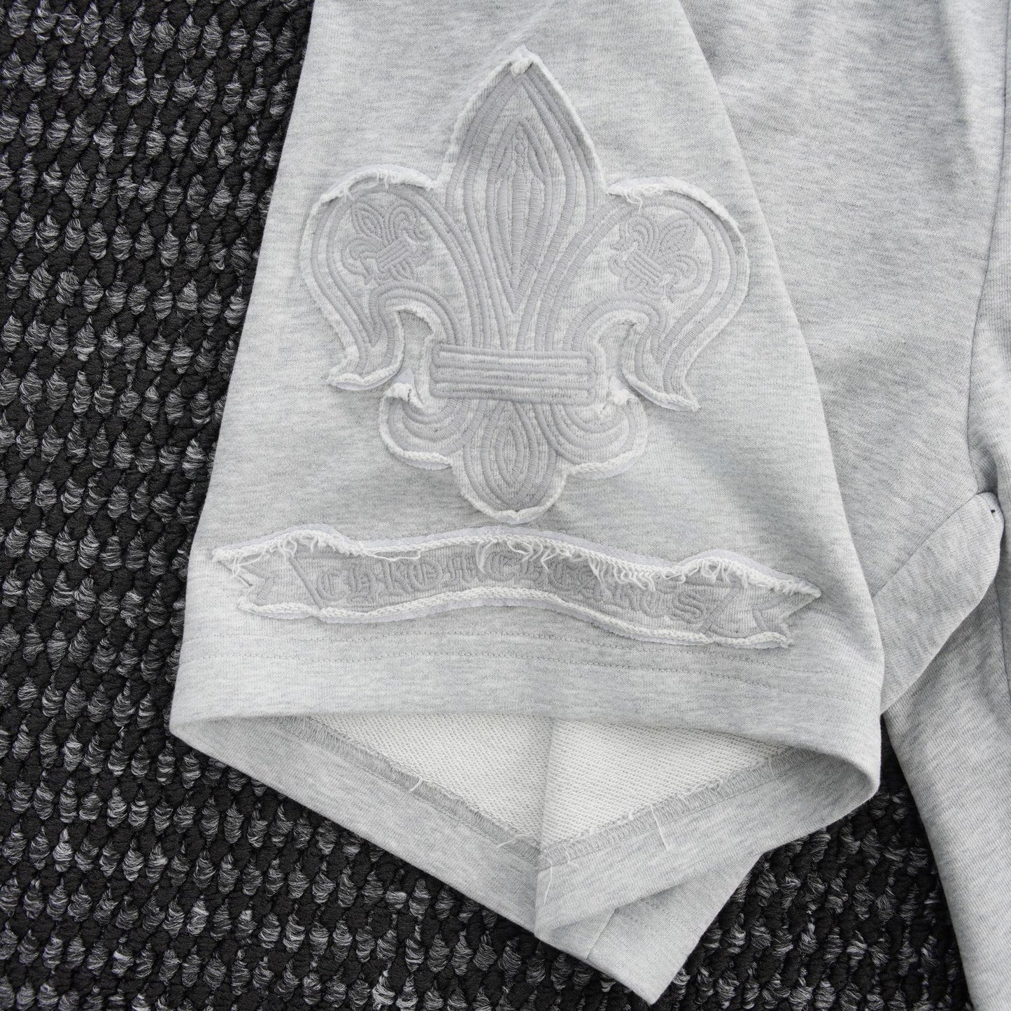 Chrome Hearts Tonal Sanskrit Cross Embroidered Shorts — detail