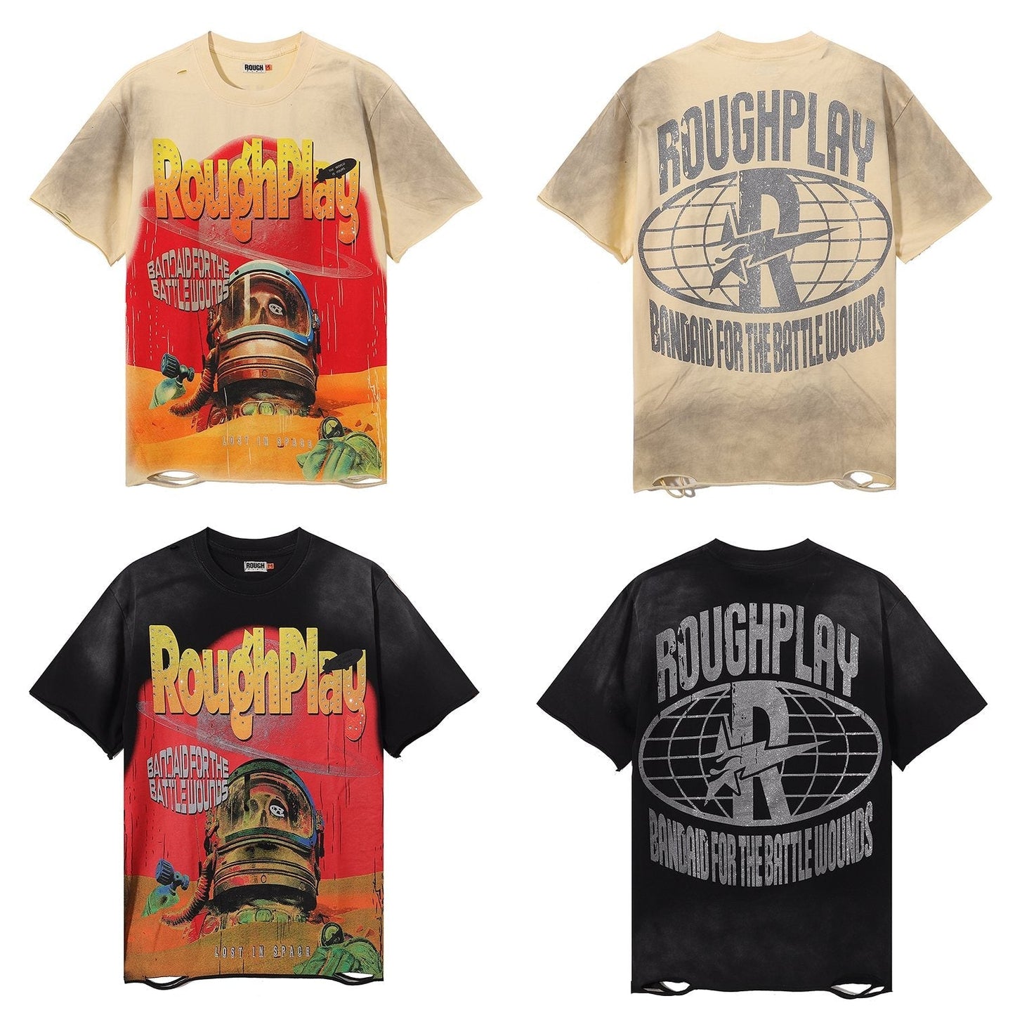 Rough Play Lost In Space Astronaut Graphic T-Shirt — comparison
