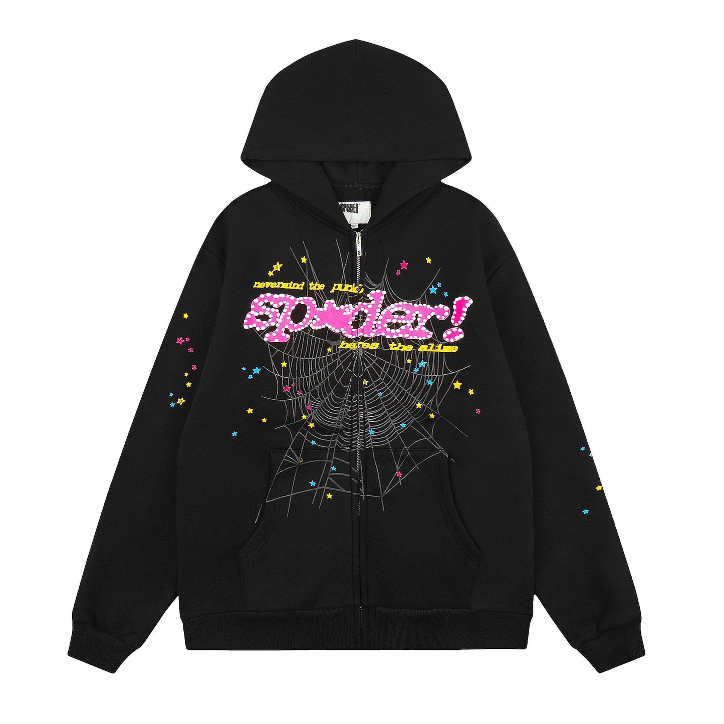 Sp5der Spider-Web Star Zip Hoodie — hero