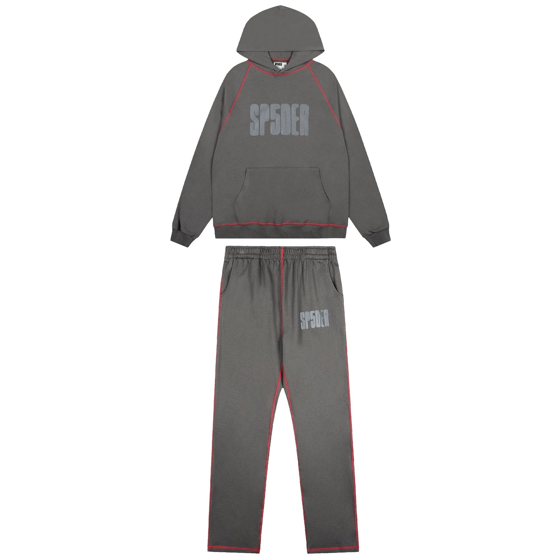 Sp5der Charcoal Gray Hoodie & Sweatpants Matching Set — hero