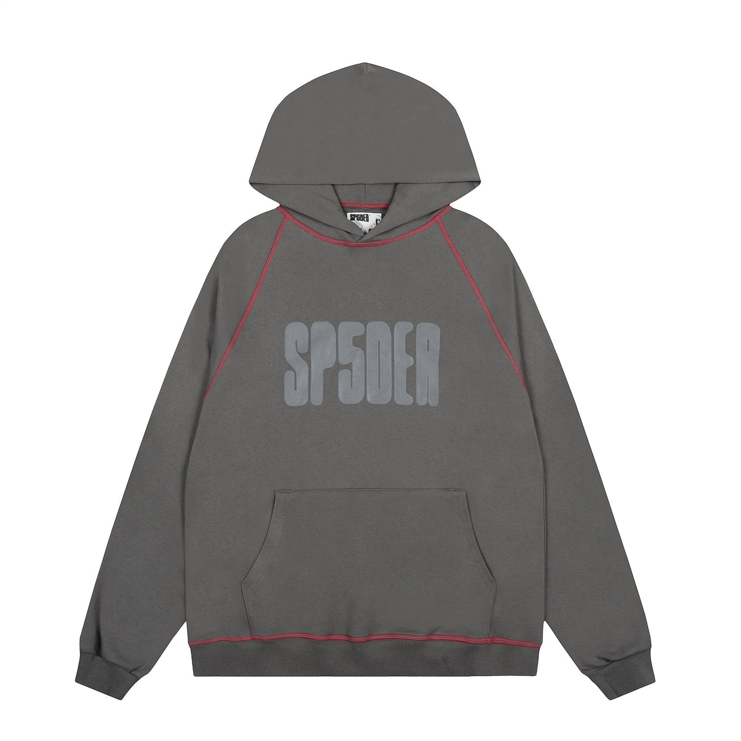 Sp5der Charcoal Gray Hoodie & Sweatpants Matching Set — front