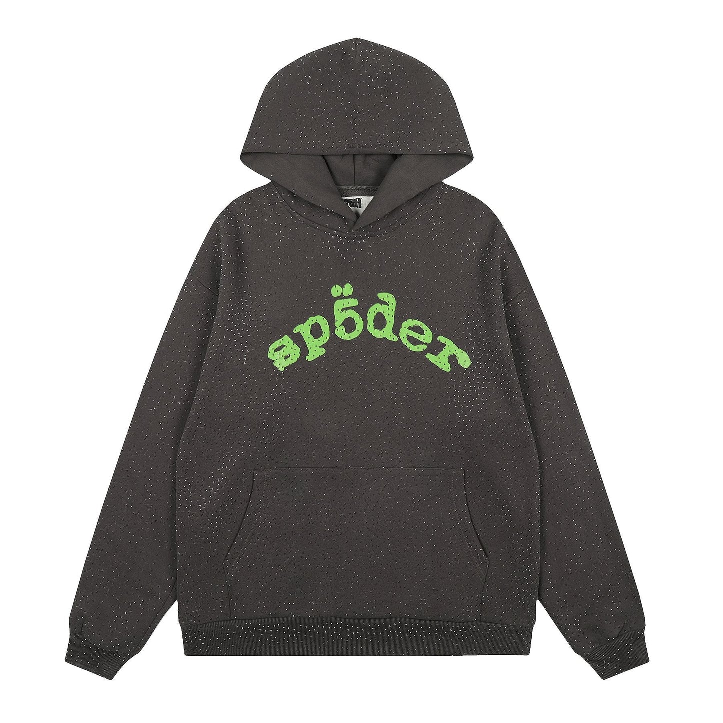 Sp5der Rhinestone Hoodie & Pants Matching Set — front