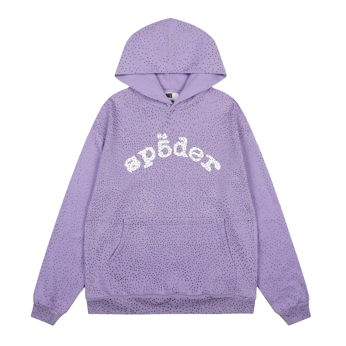 Sp5der Rhinestone Hoodie & Pants Matching Set — front
