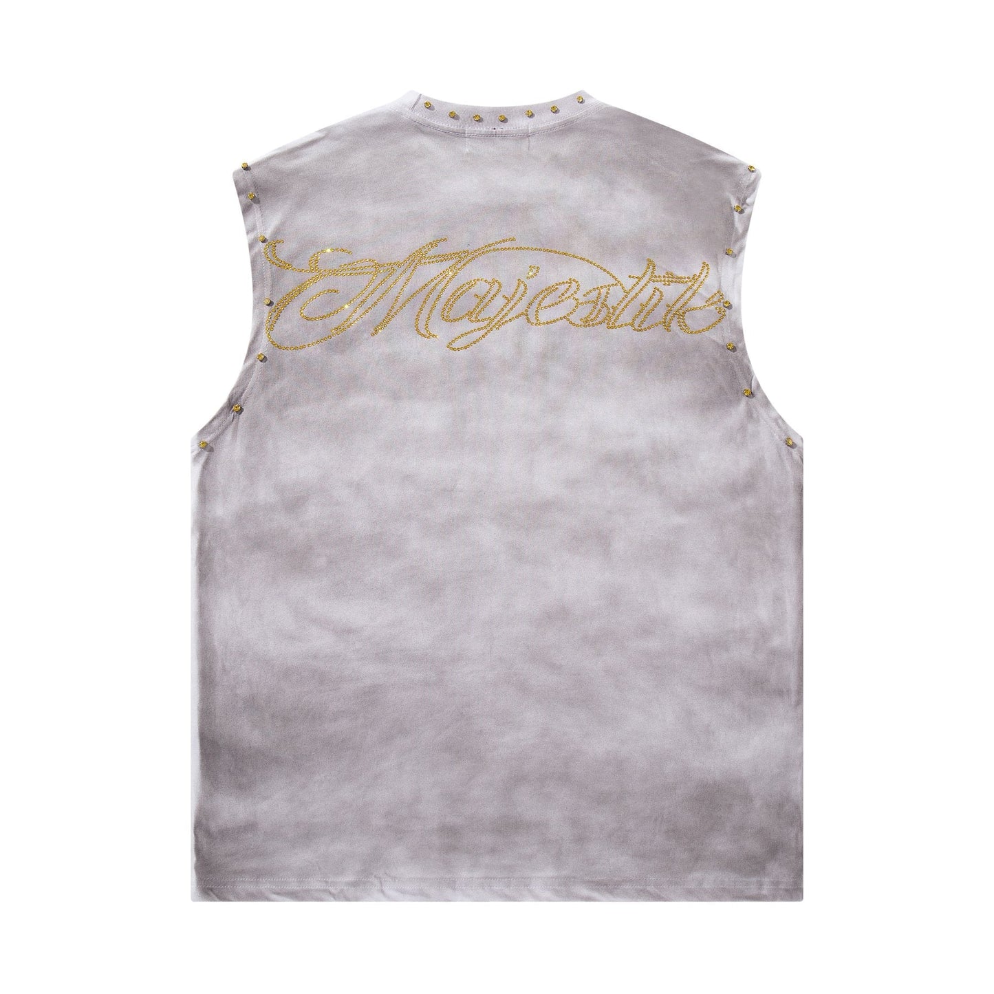 MAJESTIK Studded Washed Graphic Sleeveless T-Shirt — back