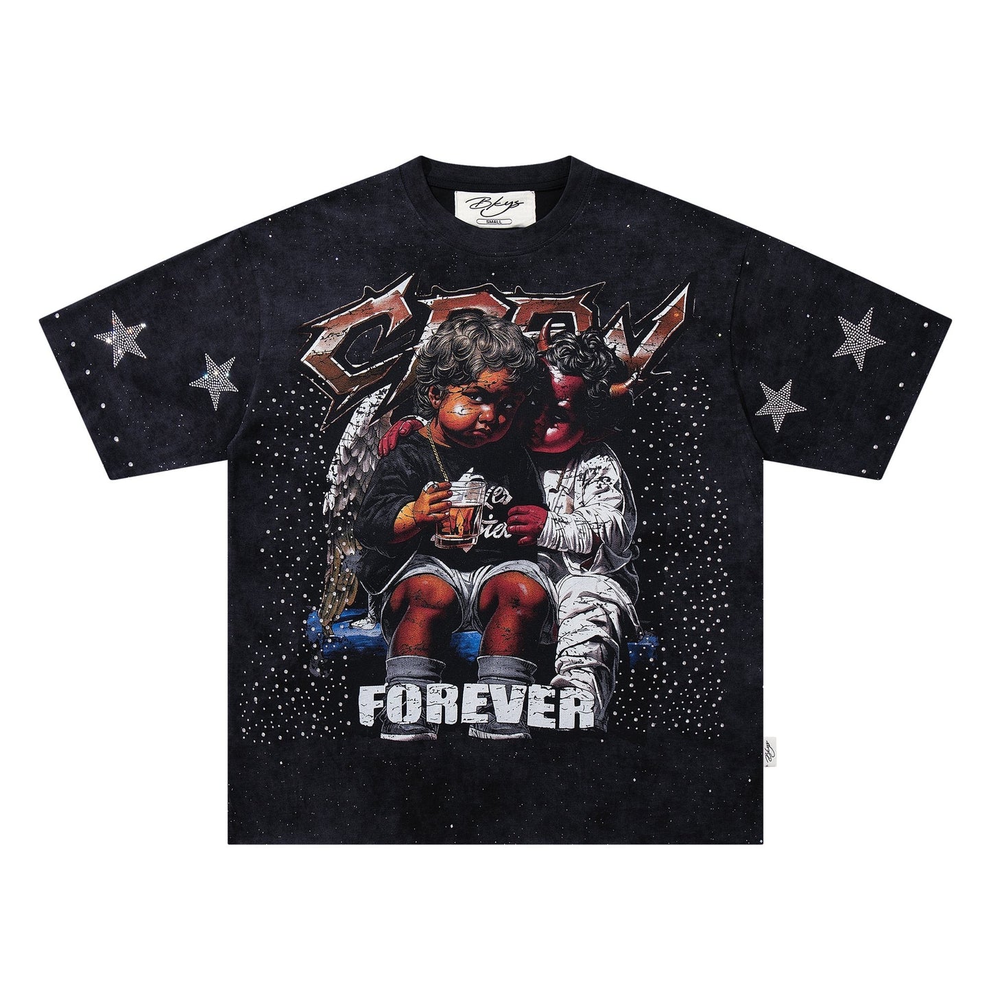 BKYS Revival Rhinestone Star Portrait Graphic T-Shirt — hero