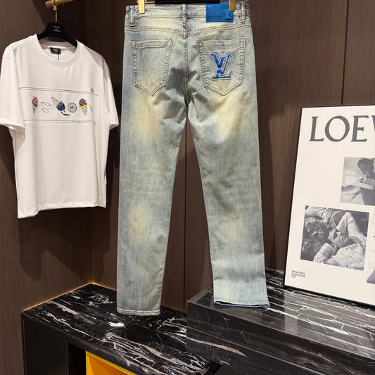 Louis Vuitton Logo-Embroidered Jeans