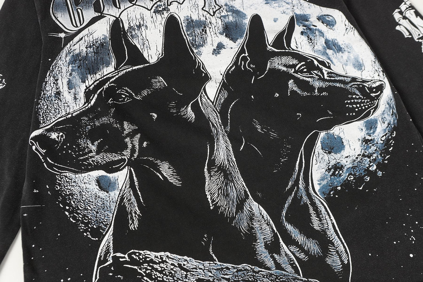 Godspeed Dog Moon Graphic Long-Sleeve T-Shirt — detail