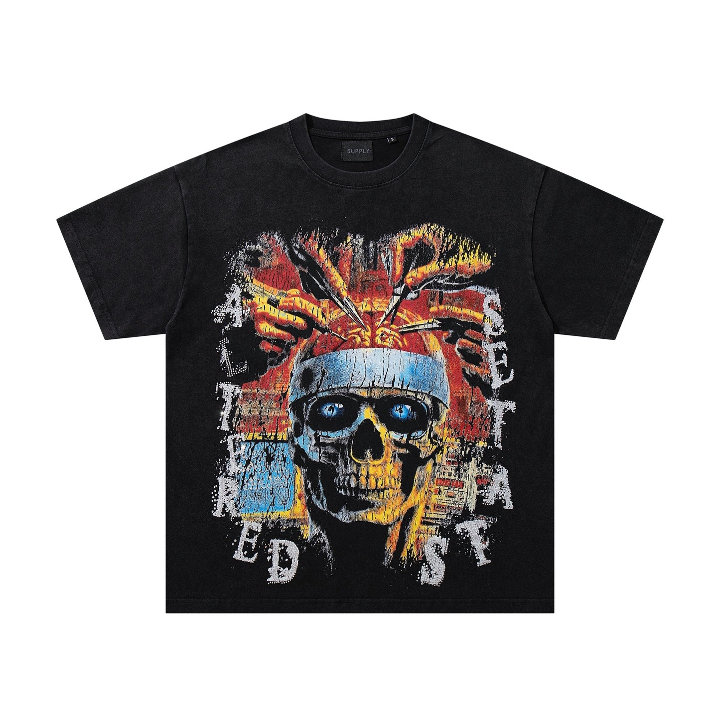 SUPPLY TEE Skull Rhinestone Graphic T-Shirt — hero