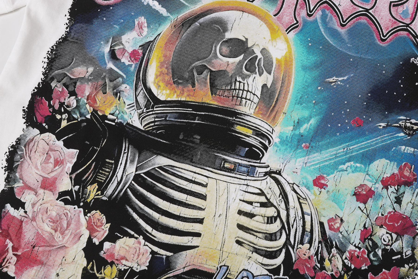 Godspeed Astronaut Floral Graphic T-Shirt — detail