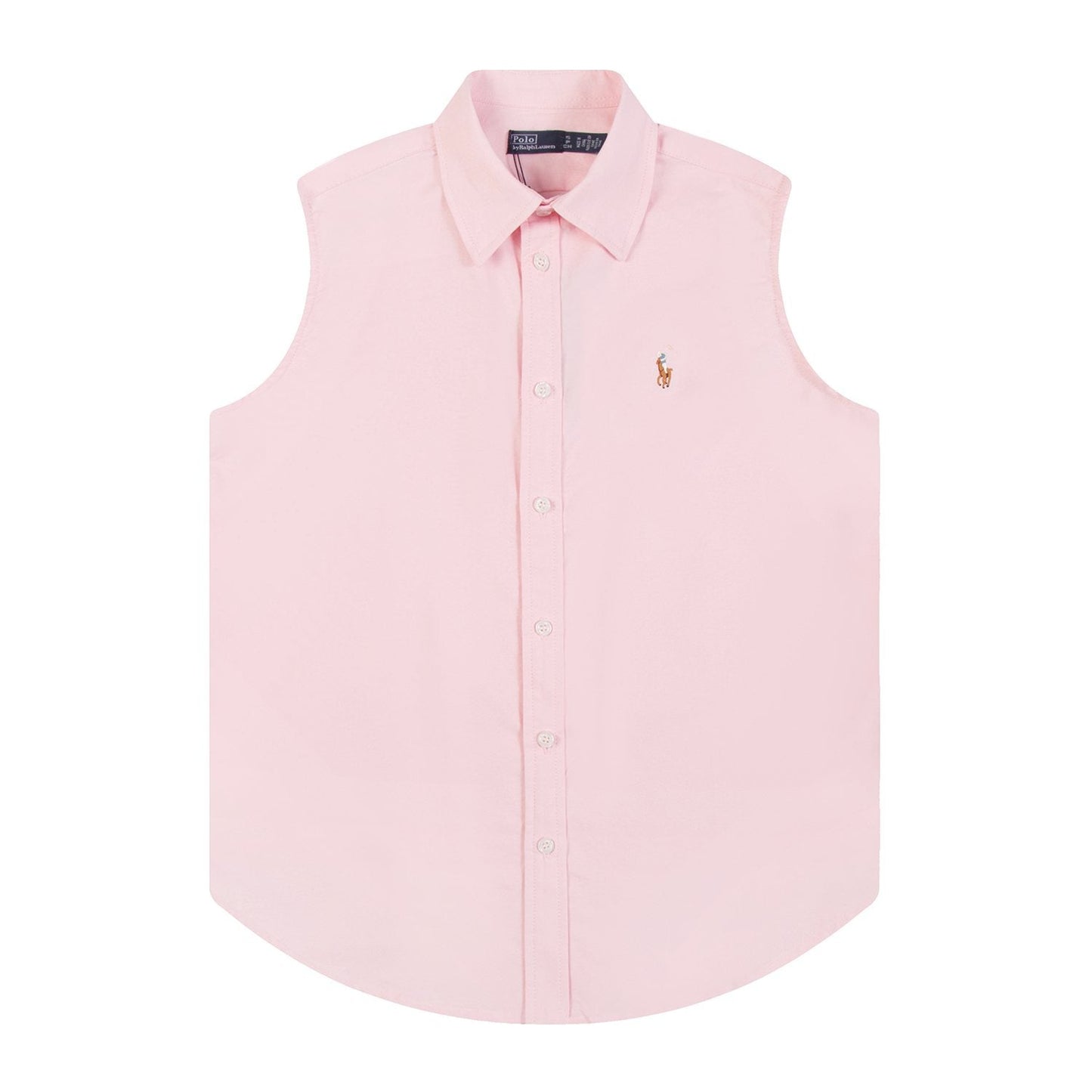 Test2-Ralph Lauren Sleeveless Oxford Button-Front Shirt — front